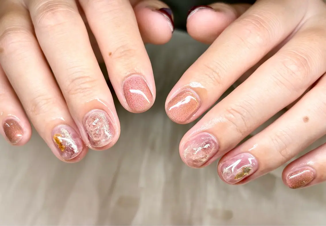 ネイル マグネットネイル ニュアンスネイル ぷっくりネイル ハンドネイル ハンドケア ETE LUNA NAILのネイルデザイン