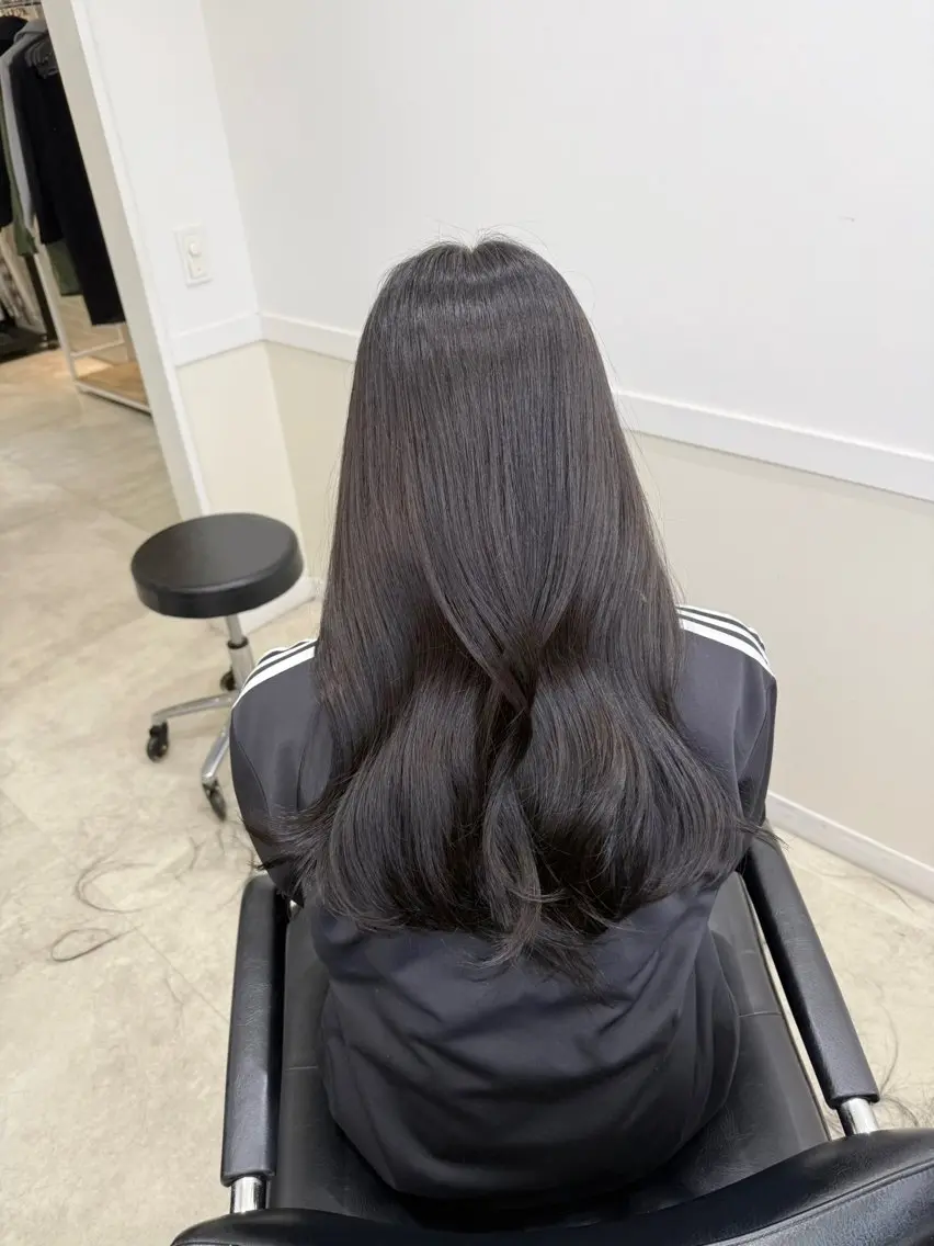 ロング カット ヘアカラー トリートメント ヘアセット 上品＆韓国風 🥀海心🥀のヘアスタイル