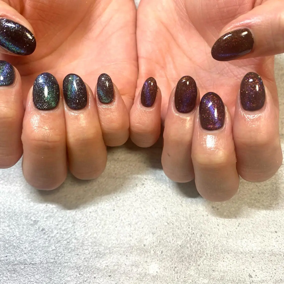 ショート カラー パーマ ヘアアレンジ メンズ キッズ ネイル マツエク・マツパ アイブロウ 黒髪 眉カラー マグネットネイル ハンドネイル ハンドケア 今福鶴見ネイル 8(エイト)のネイルデザイン