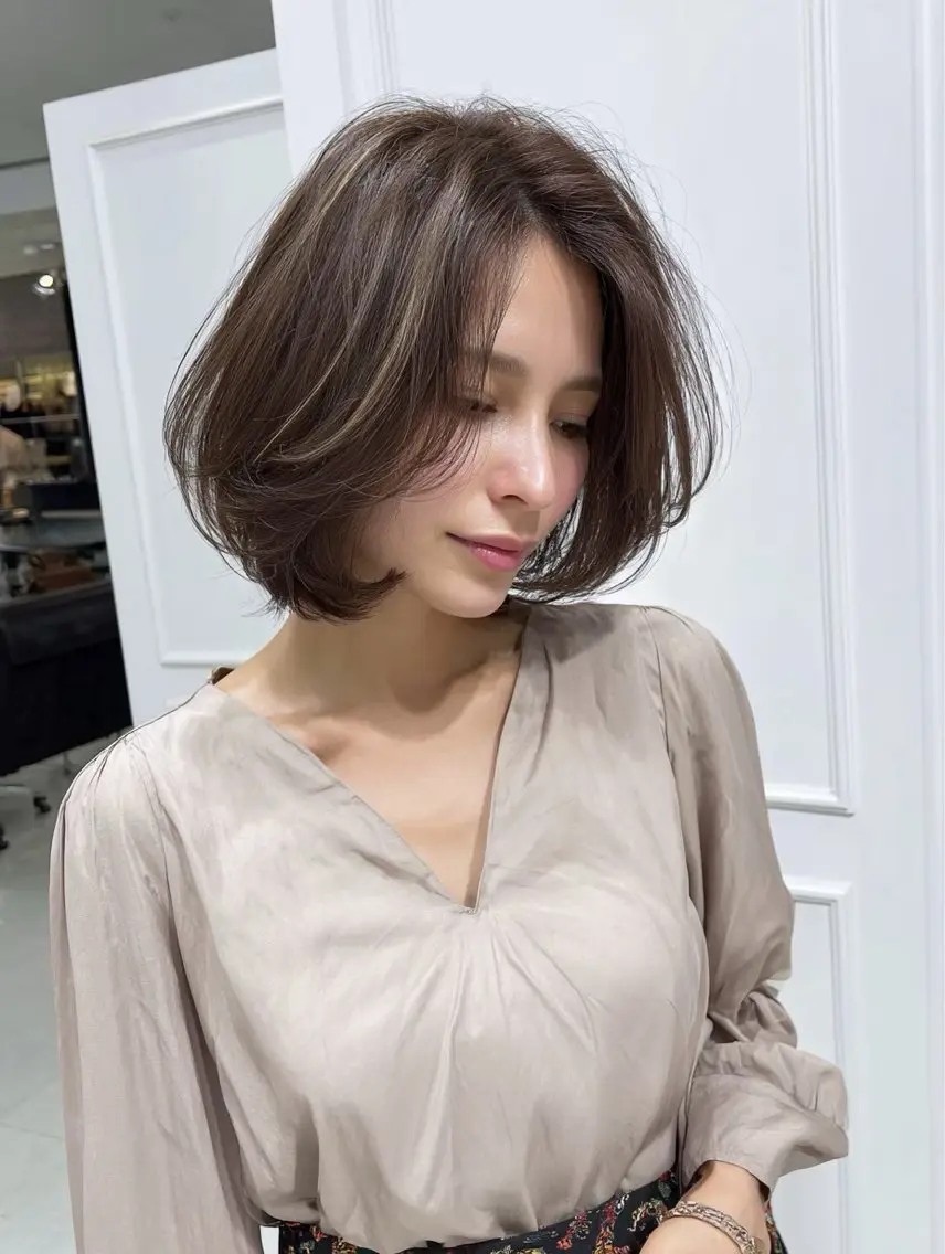 ミディアム カット ヘアカラー 大木 光明のヘアスタイル
