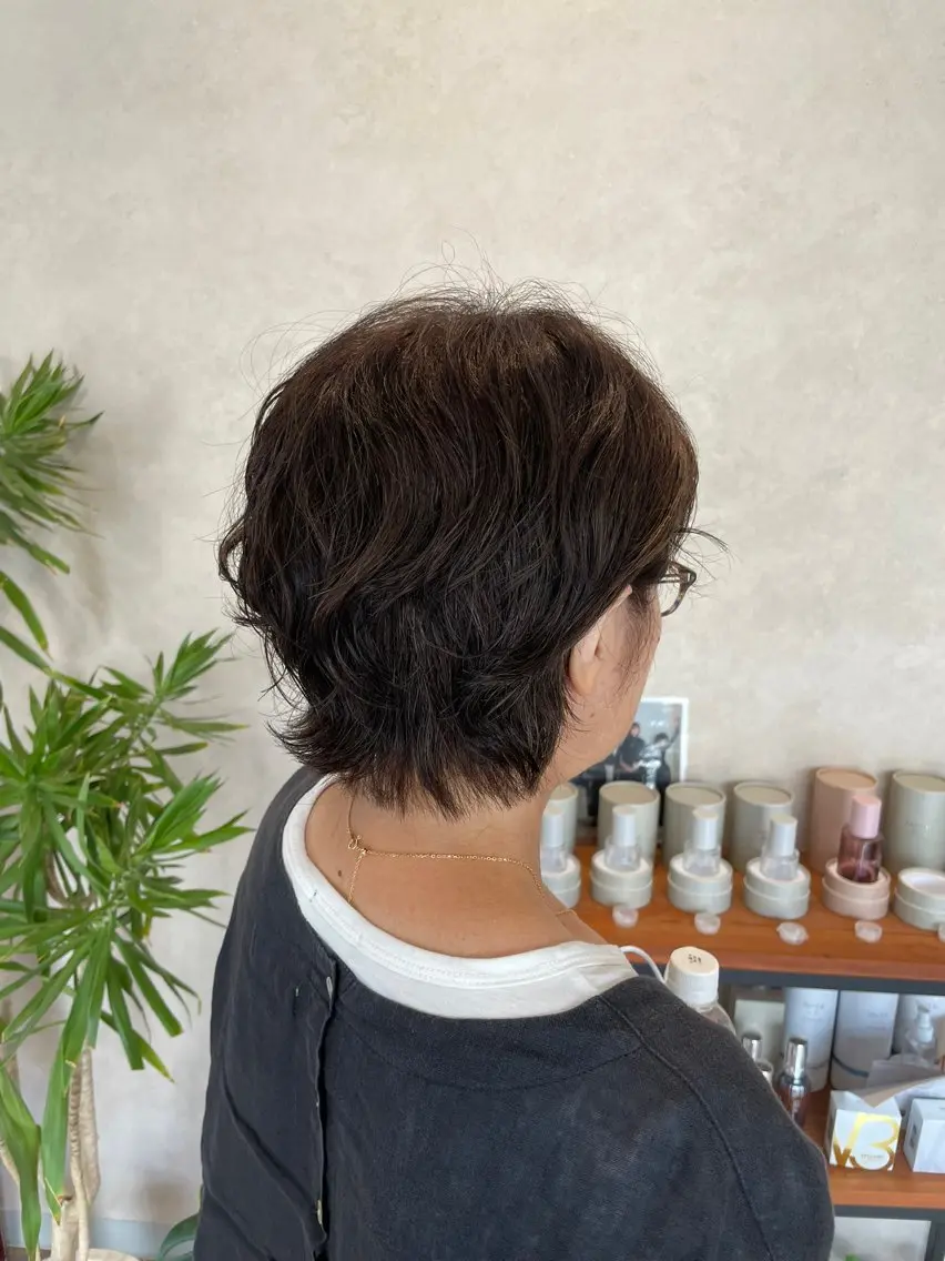 ショート パーマ カット パーマ トリートメント 檜皮 夢子のヘアスタイル