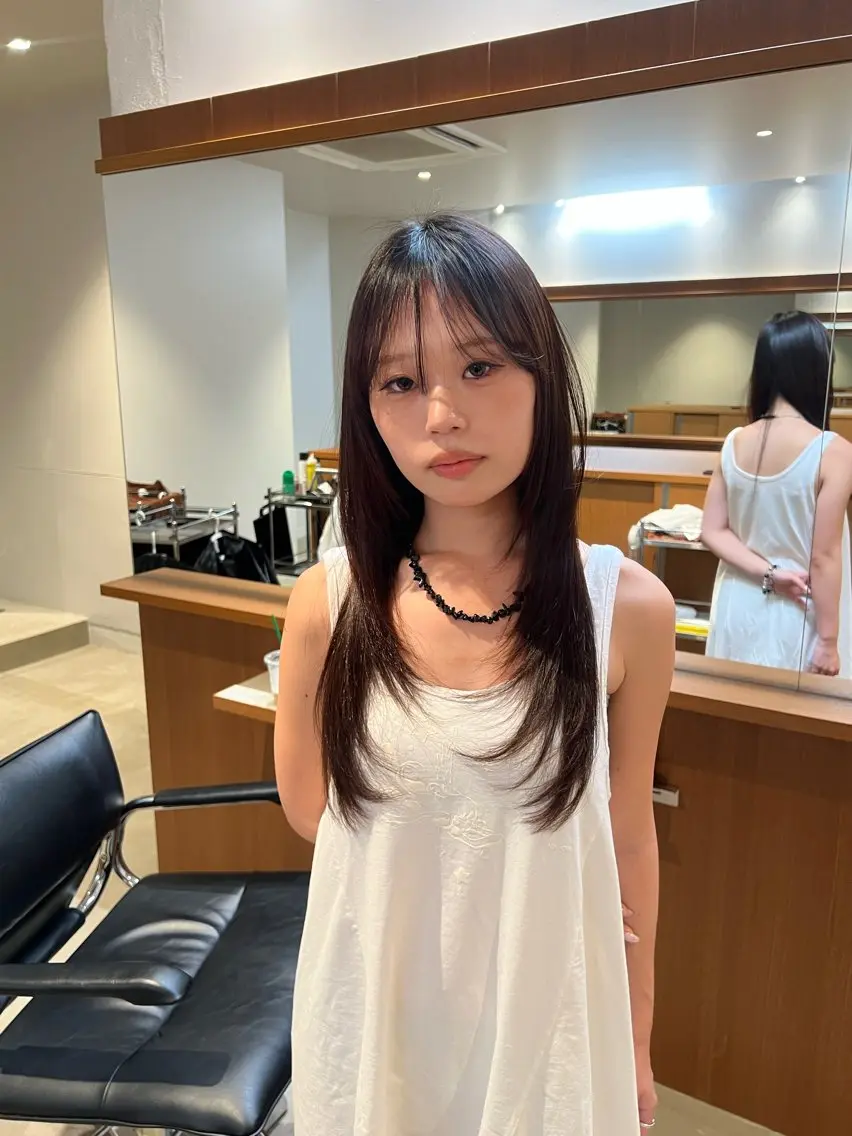 ロング カット 縮毛矯正 wabi本町店 タカハシ トモヒロのヘアスタイル