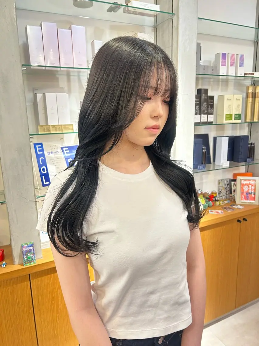 ロング カラー 韓国風ヘア sana🤍ボブ レイヤーボブ🤍のヘアスタイル