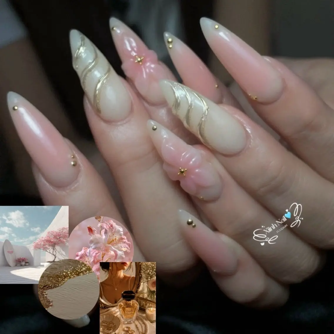 ネイル チークネイル 桜ネイル 長さ出し フットネイル ジェルネイル ハンドネイル XIINH NAIL SALONのネイルデザイン
