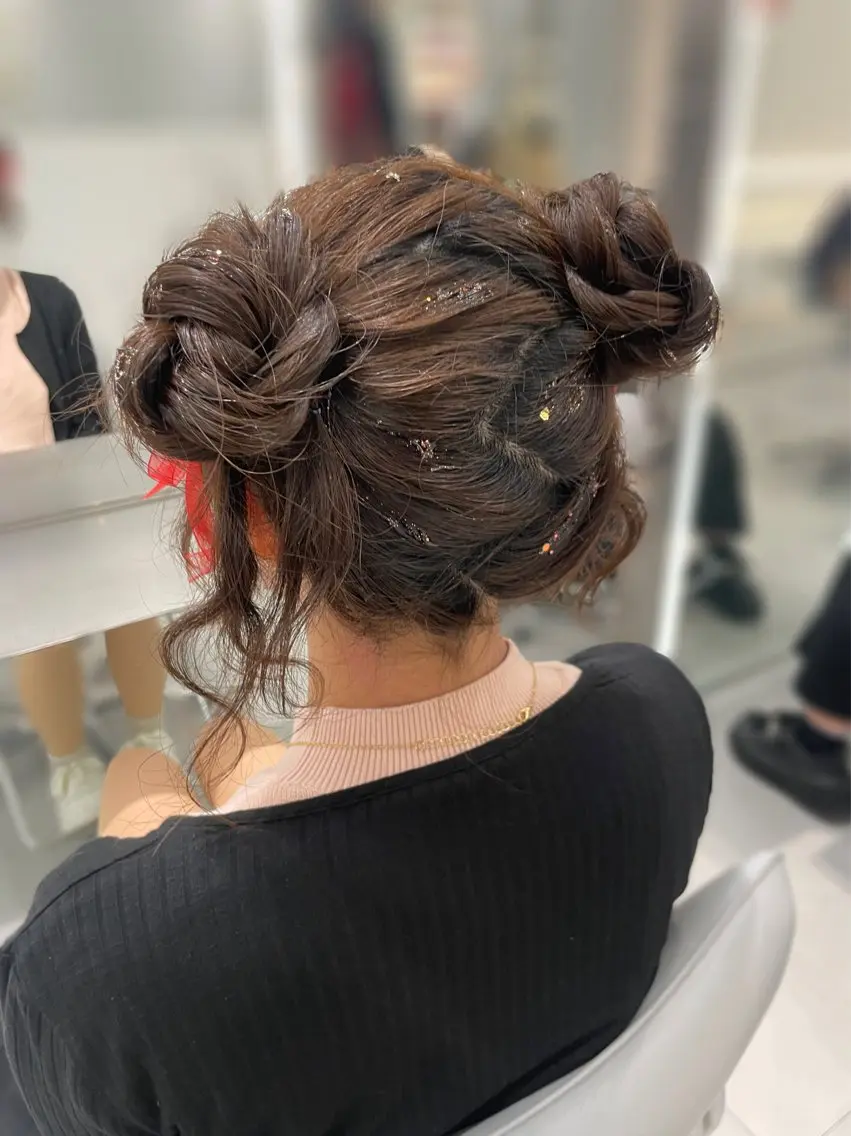 ヘアアレンジ 結婚式・ブライダル ヘアセット ヘアセット🎀耳つぼ 👂💎MONAMIのヘアスタイル