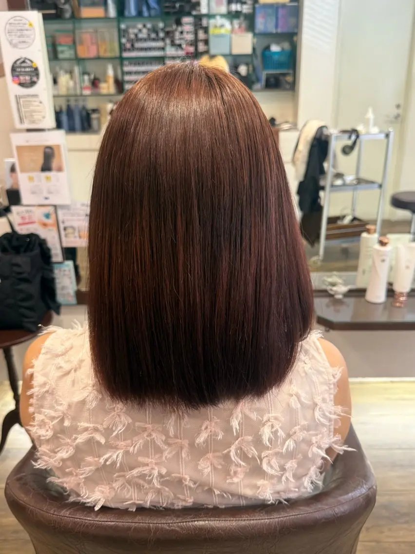 ミディアム ヘアカラー トリートメント 木場 麗咲のヘアスタイル