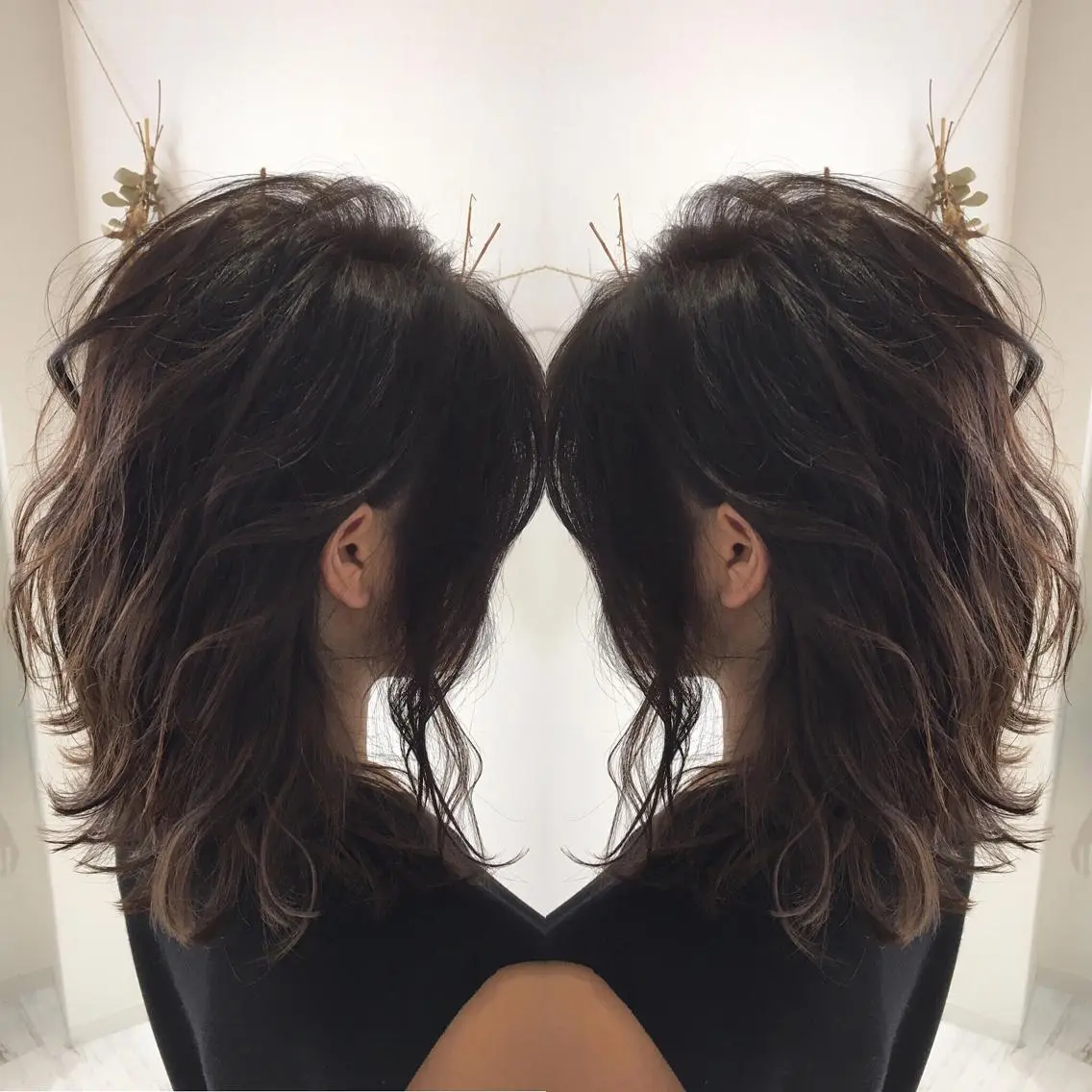 セミロング カラー パーマ 中間 将人のヘアスタイル
