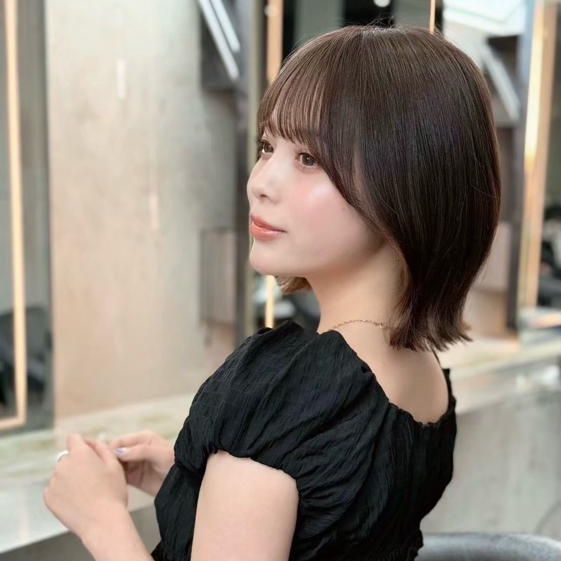 ミディアム カット ヘアカラー トリートメント カットモデル募集中！ Ruriボブ/矯正のヘアスタイル