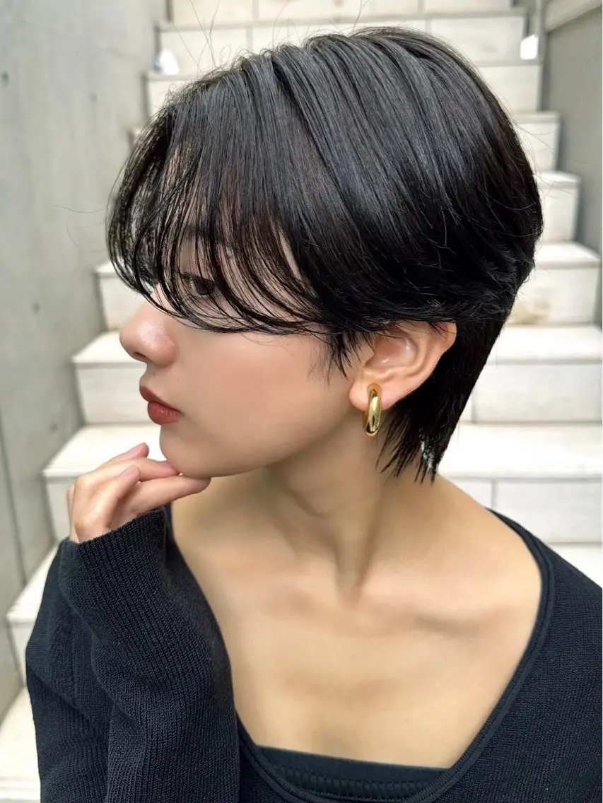 ショート 横浜/メンズカット 曲がる縮毛矯正のヘアスタイル