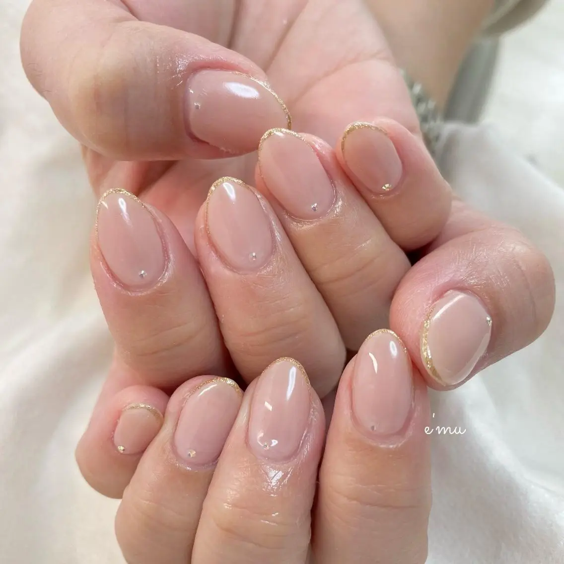 ネイル フレンチネイル オフィスネイル ハンドネイル nail salon e'mu💐のネイルデザイン