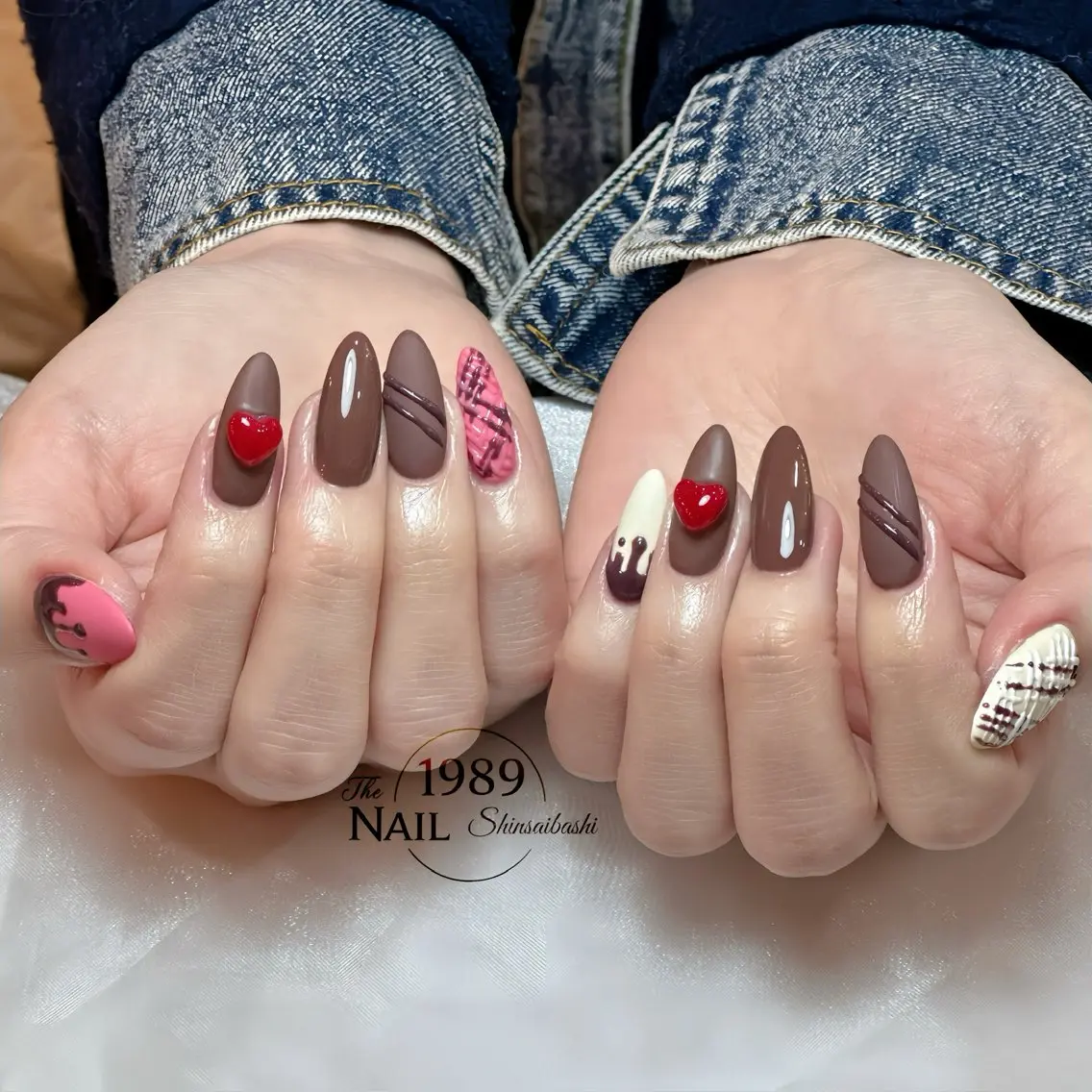 ネイル ハート バレンタイン ハンドネイル ハンドケア The 1989 Nail Salonのネイルデザイン