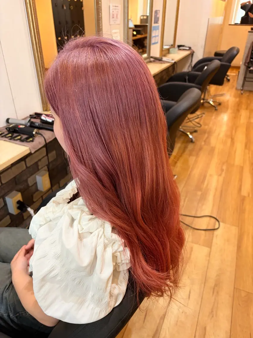 ロング カラー ラベンダーカラー ピンクカラー ピンクラベンダー ヘアカラー ハイトーンカラー cecil kokiのヘアスタイル