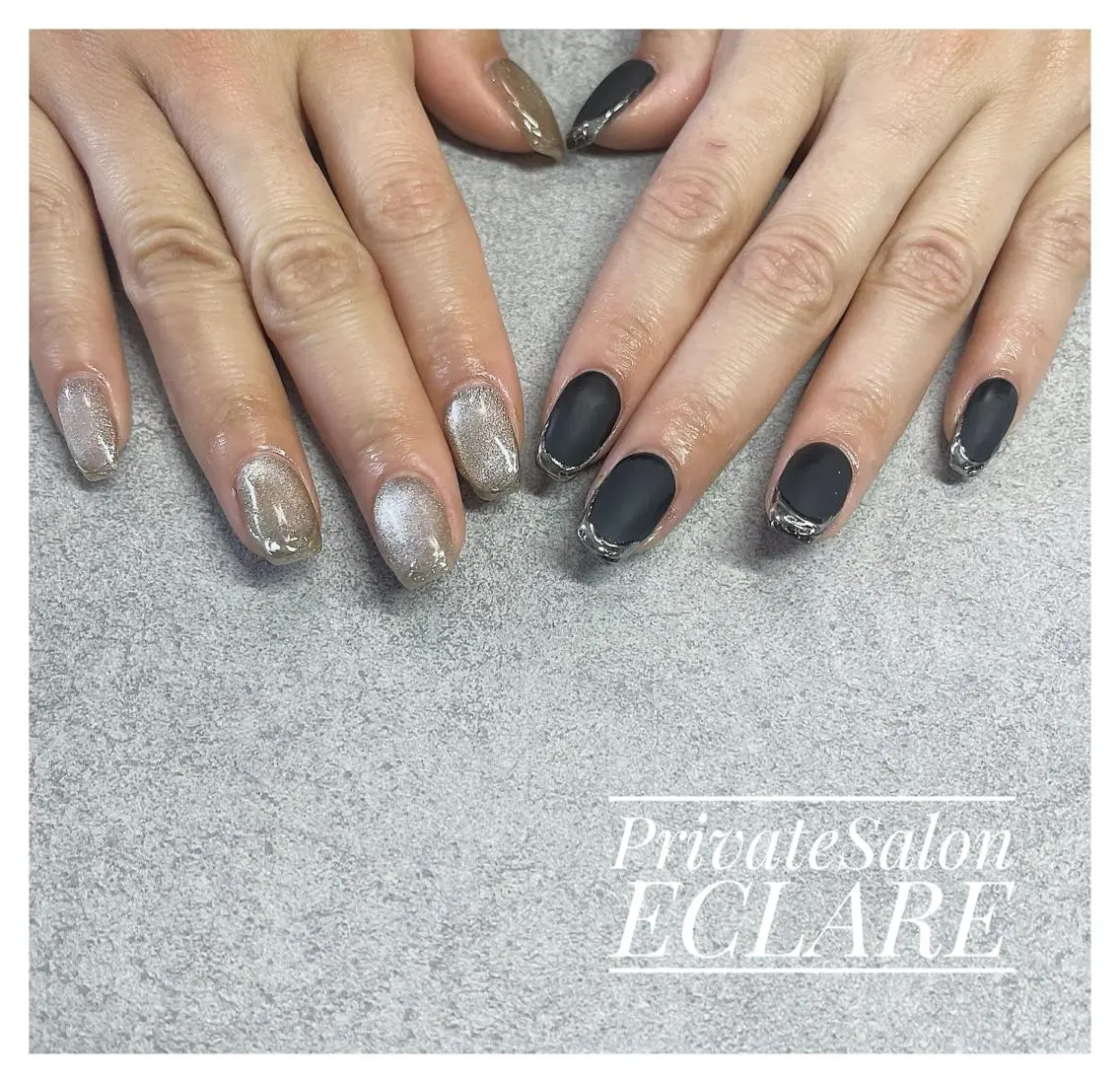 ネイル アートネイル ブラウン フットネイル フレンチネイル ジェルネイル Nail Salon ECLAREのネイルデザイン