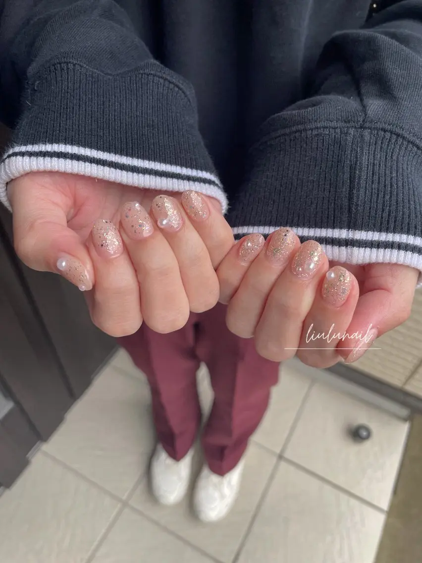 ネイル ラメ(グリッター) ハンドネイル liulu nailのネイルデザイン