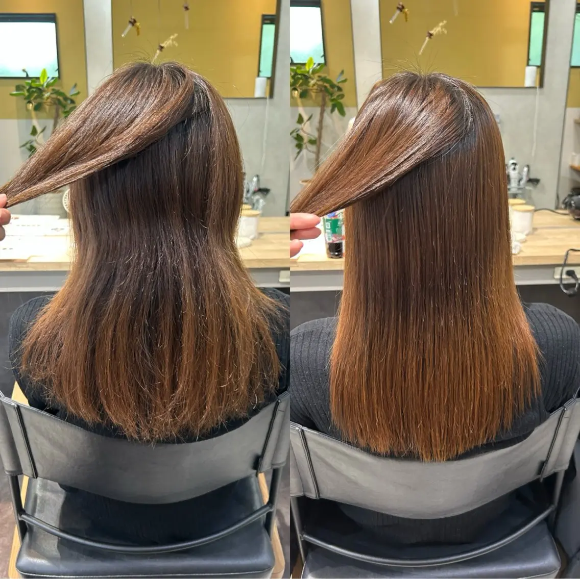 ロング パーマ 髪質改善 ストレートパーマ カット 縮毛矯正 トリートメント hubhair レイヤー/透明感のヘアスタイル