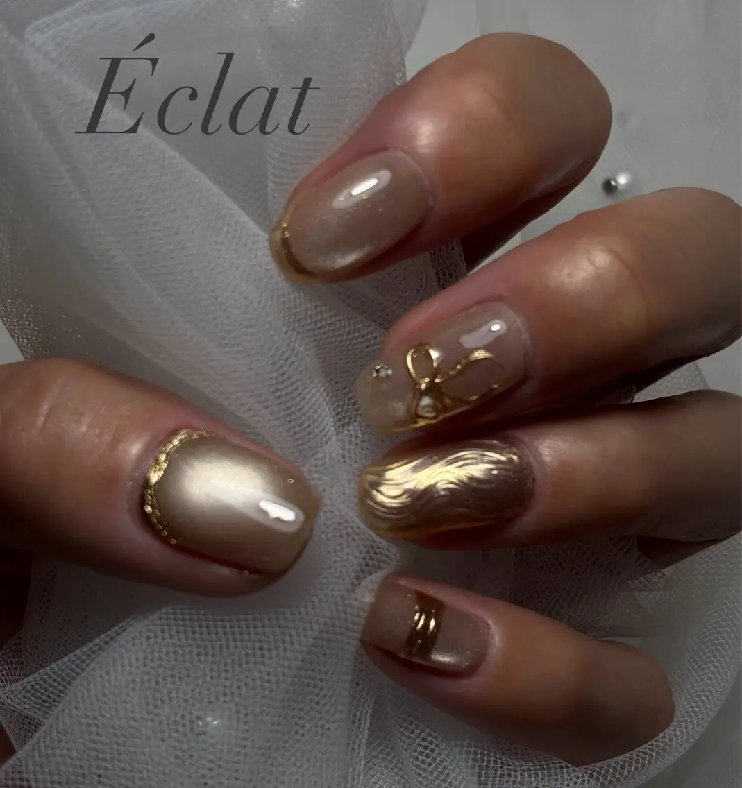 ネイル ミラーネイル nail salon Éclatのネイルデザイン