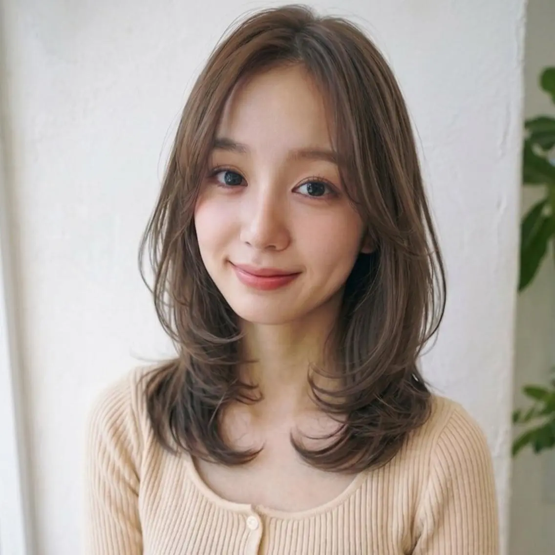 セミロング 松山彩香💎艶髪💎 ロング／透明感カラーのヘアスタイル