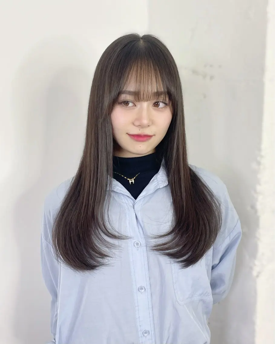 ロング カット MINAMO 韓国レイヤーのヘアスタイル