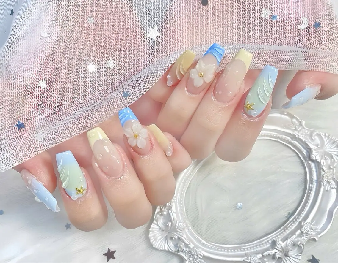 ネイル チークネイル 長さ出し フレンチネイル ジェルネイル グラデーション ハンドネイル THANHTHANH NAILのネイルデザイン