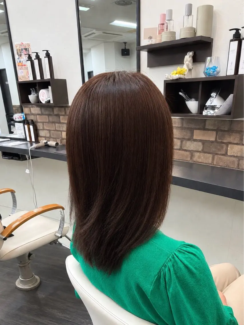 ミディアム カラー ブラウンカラー ヘアカラー 田中 慎之介のヘアスタイル