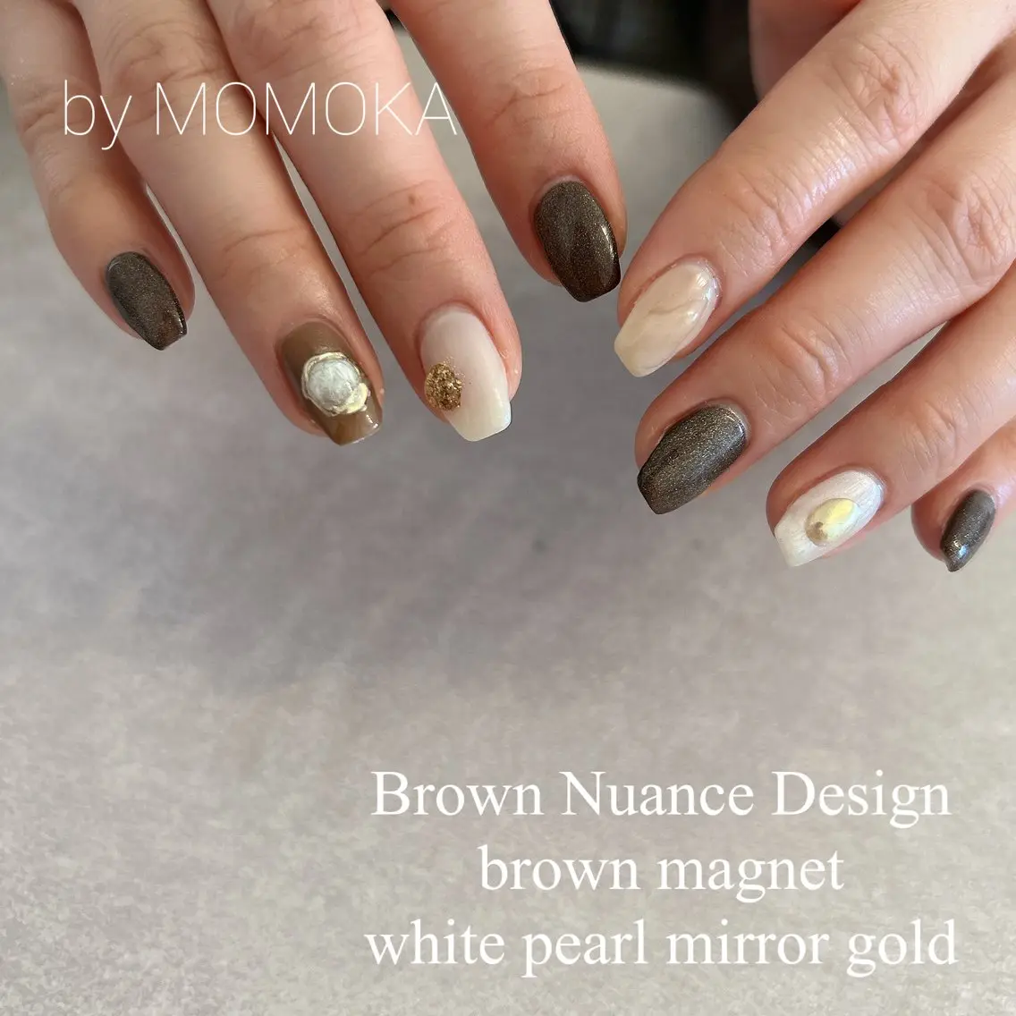 ネイル マグネットネイル ニュアンスネイル Momo nailsalonのネイルデザイン