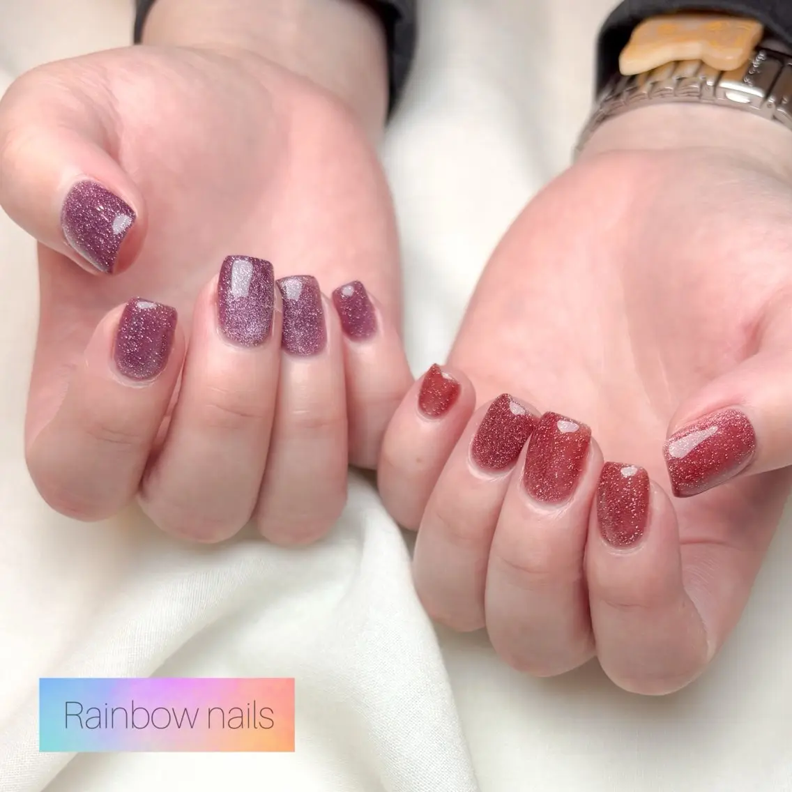 ネイル ハンドネイル Rainbow nailsくろちゃんのネイルデザイン