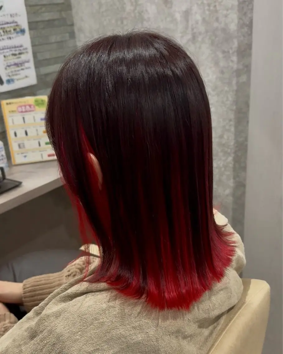 カラー インナーカラー ヘアカラー すがひらり/ 吹田のヘアスタイル