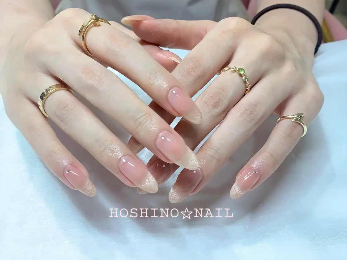 ネイル フレンチネイル キラキラネイル マグネットネイル マグネットフレンチ オフィスネイル ★Rena Nail★のネイルデザイン