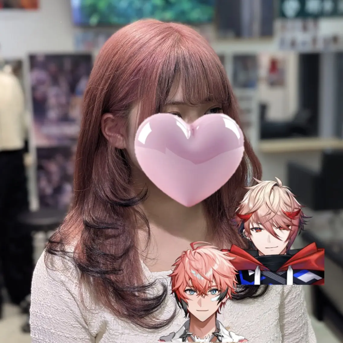 カラー ロング ブリーチ ダブルカラー ピンクカラー 推しカラー🦉にじさ んじカラー🌈🕒✨のヘアスタイル