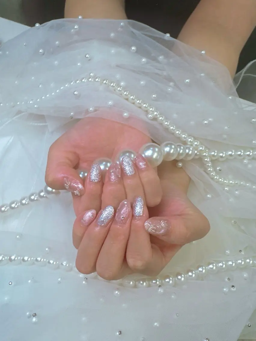 ネイル アートネイル フットネイル フレンチネイル ジェルネイル ガラスフレンチ Queeens nailのネイルデザイン