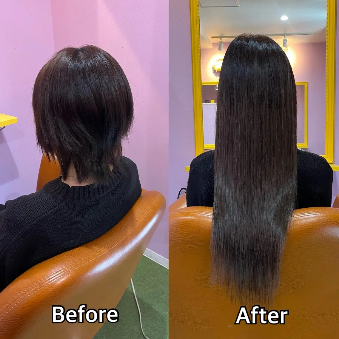 ロング カラー＋編み込み エクステ/梅田のヘアスタイル