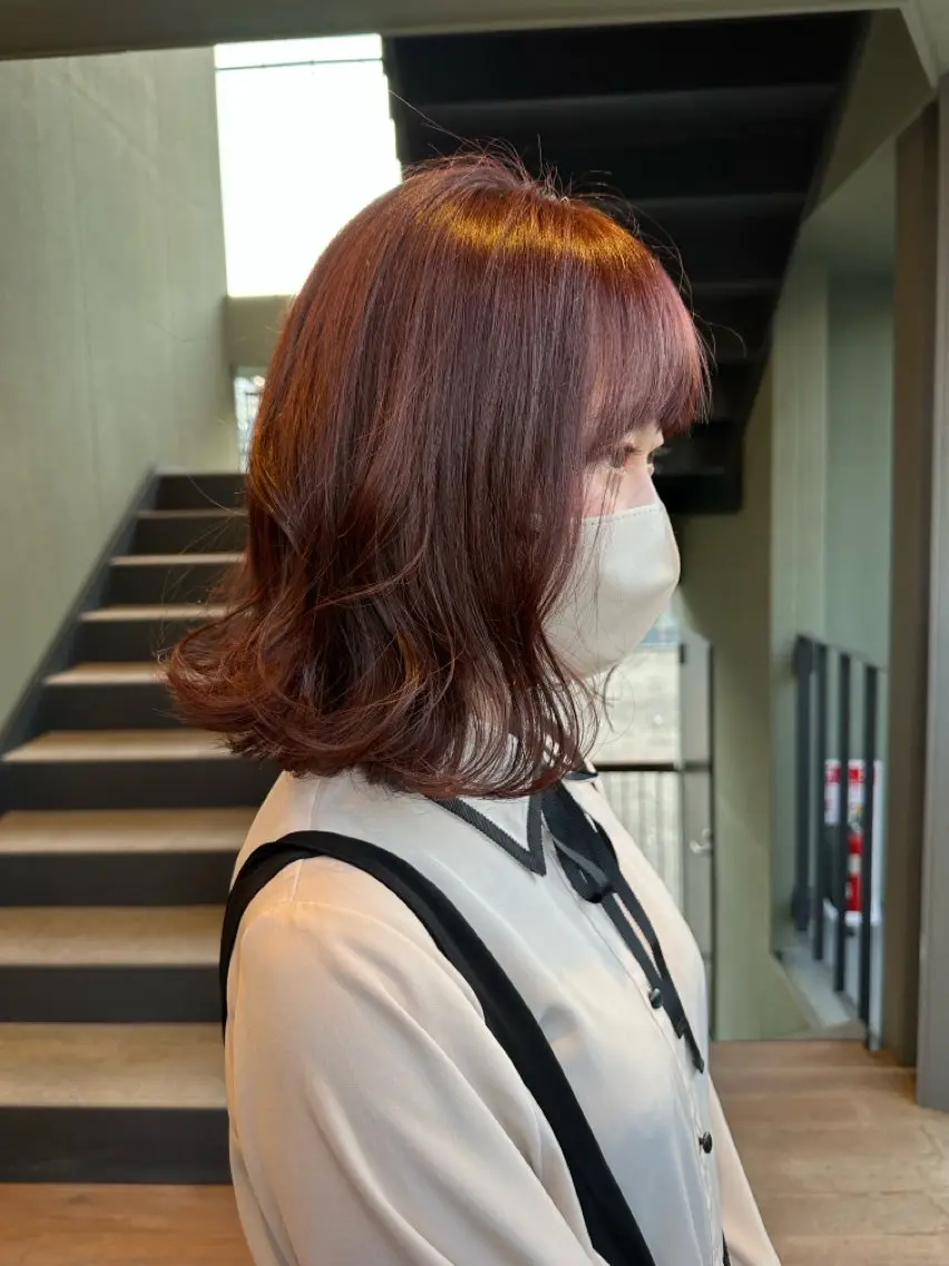 ミディアム カラー ブラウンカラー トリートメント ヘアカラー トリートメント 大久保 天翔のヘアスタイル