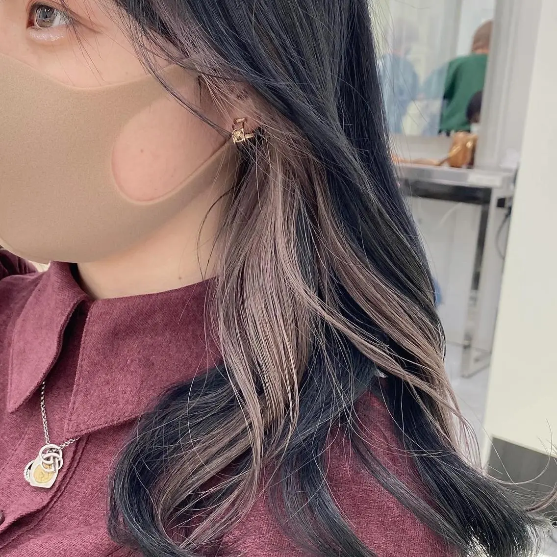 セミロング ヘアカラー トリートメント ヘッドスパ 透明感♡グレージュ ♡ミルクティー♡のヘアスタイル