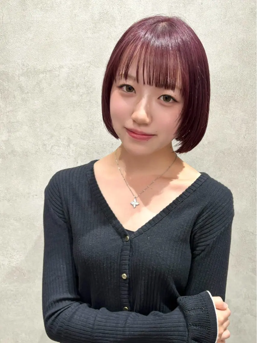 ショート ボブ レイヤーカット カット ヘアカラー トリートメント 🖤顔まわり 盛れヘア⟡アズサ🖤のヘアスタイル
