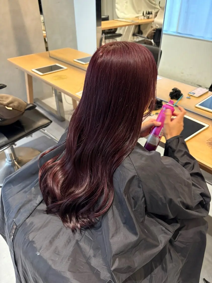 ロング カラー ヘアカラー トリートメント ヘッドスパ ヘアセット 似合わせボブ✨️ RIEのヘアスタイル