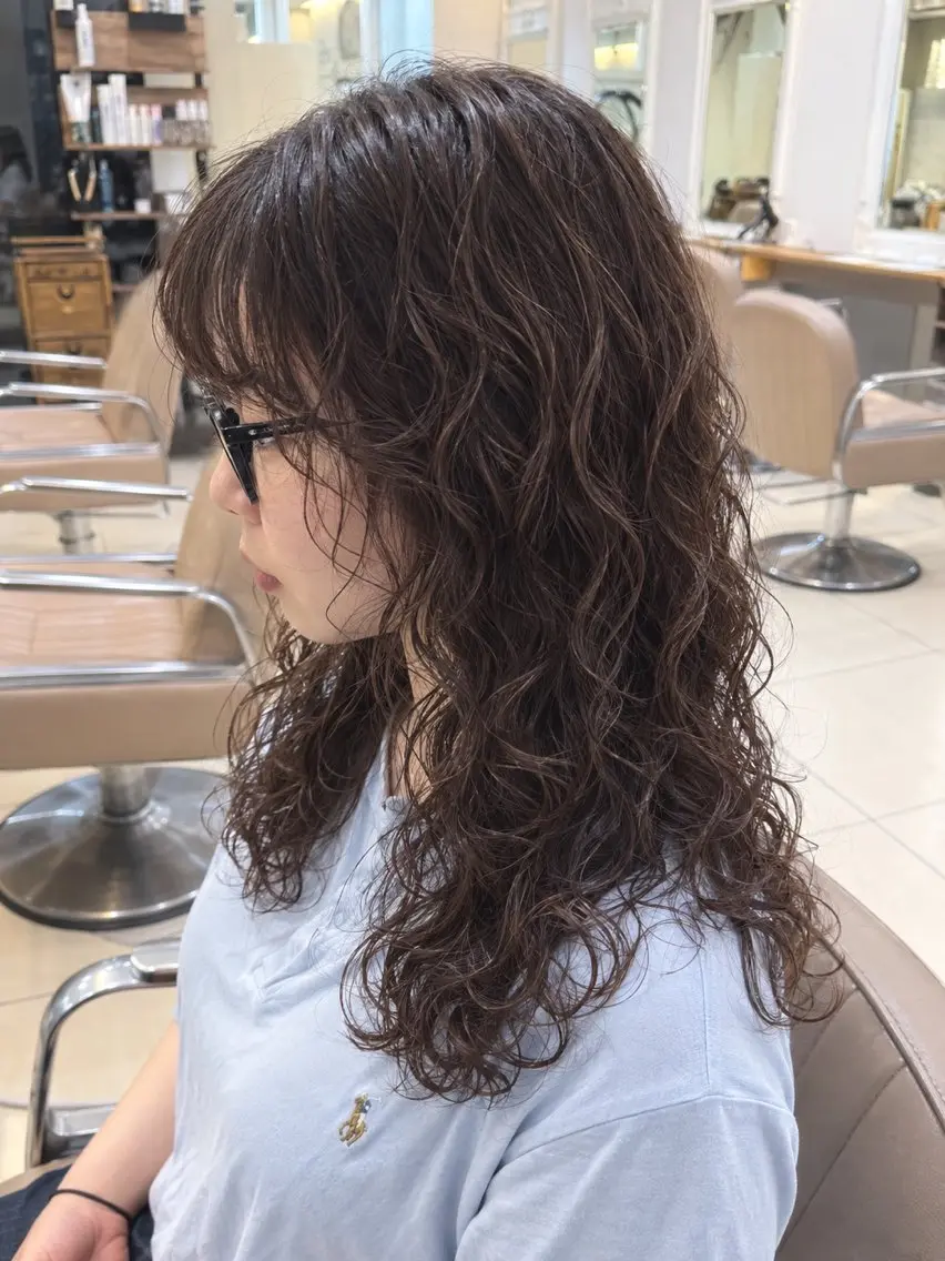 ミディアム パーマ ミディアムパーマ カット パーマ 🍓🍇 MAHO💞のヘアスタイル