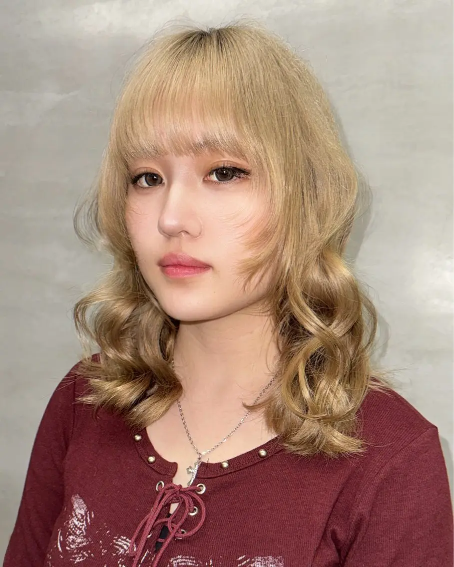セミロング 顔周りカット ⟡nalu.⟡ そうだいのヘアスタイル