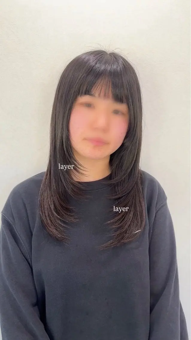 ロング 韓国風ヘア レイヤーカット カット トリートメント 坂本奈都美/Jr.s 🎀のヘアスタイル