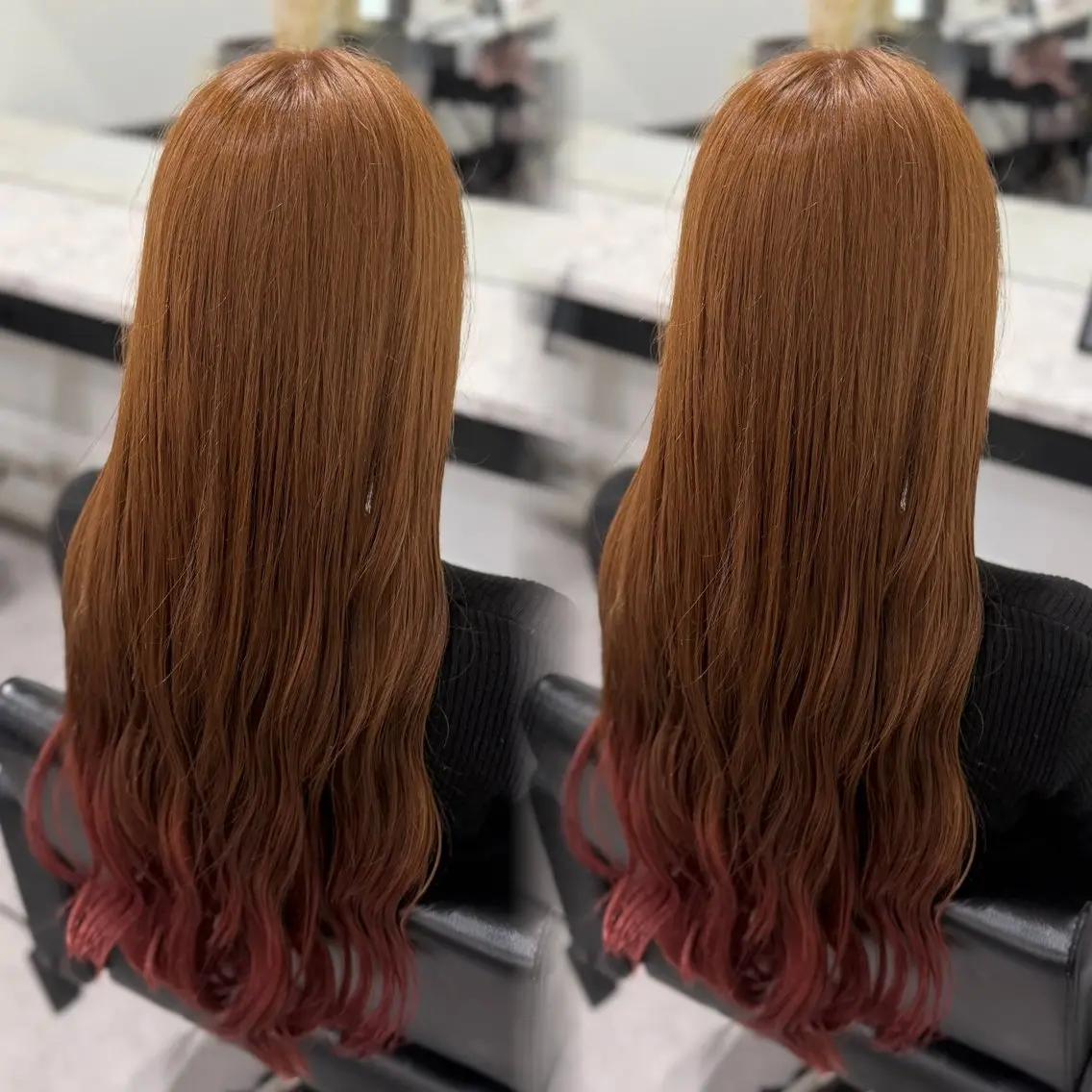 ロング カラー ベージュカラー グラデーションカラー ピンクカラー ヘアカラー Dia ‎ アキヨシ ミユのヘアスタイル