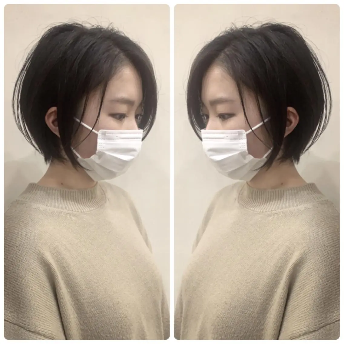 ショート カラー ショートボブ ハンサムショート 丸みショート ハイライトカラー ボブ カット ヘアカラー トリートメント 京都大人女性ショート 徒歩1分/秋山のヘアスタイル