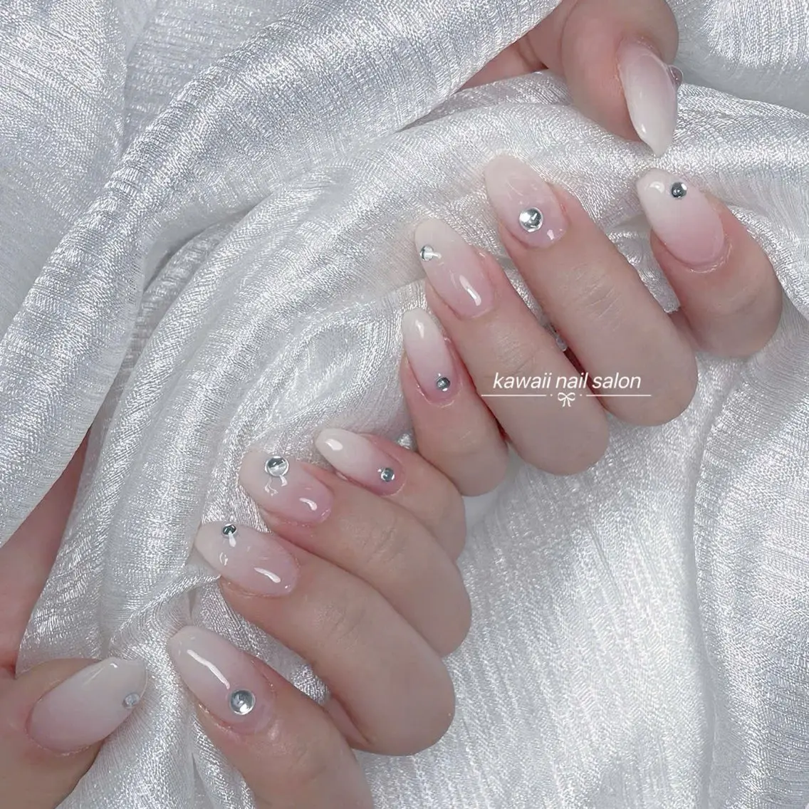 ネイル チークネイル ドット フレンチネイル 韓国ネイル レース Kawaii _Nailのネイルデザイン