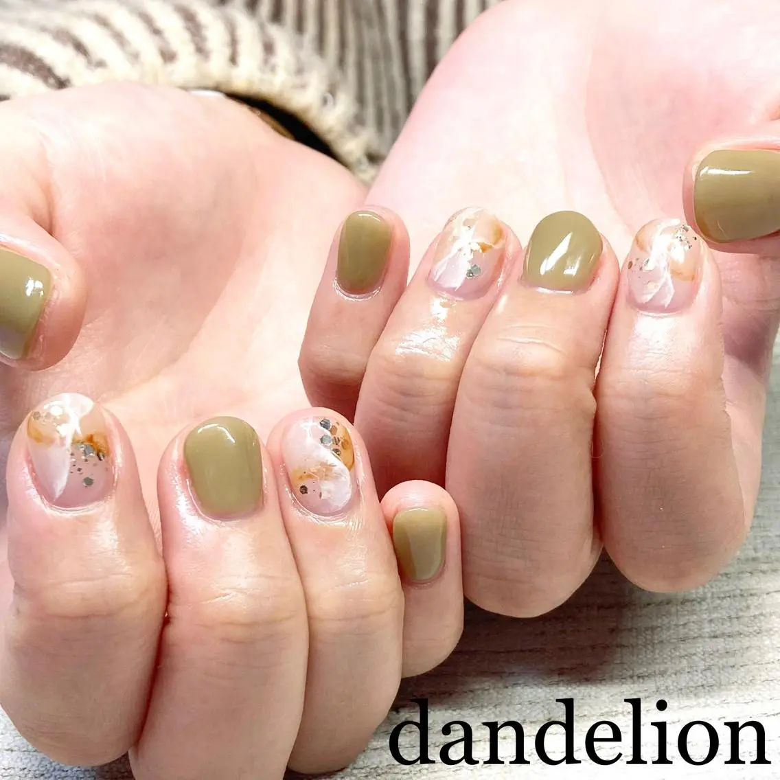 ネイル ハンドネイル ハンドケア dandelion ダンデライオンのネイルデザイン