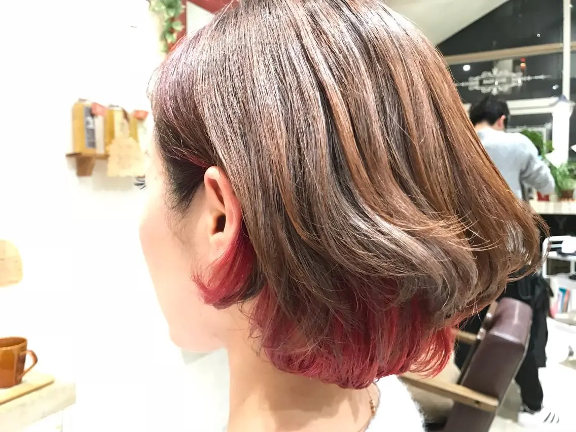ショート カラー インナーカラー ピンクカラー メンズ指名多数!! 田島史也のヘアスタイル
