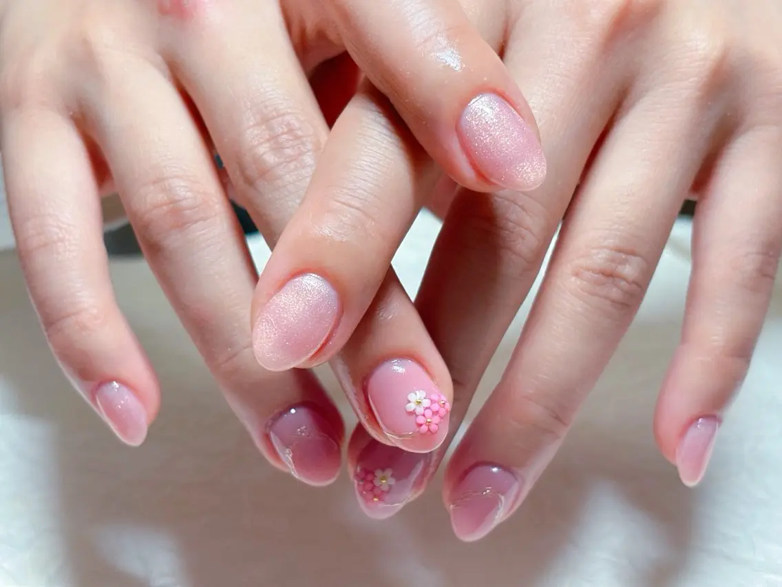 ネイル ピンク ハンドネイル ハンドケア 💫ゆか_ Nailartistのネイルデザイン