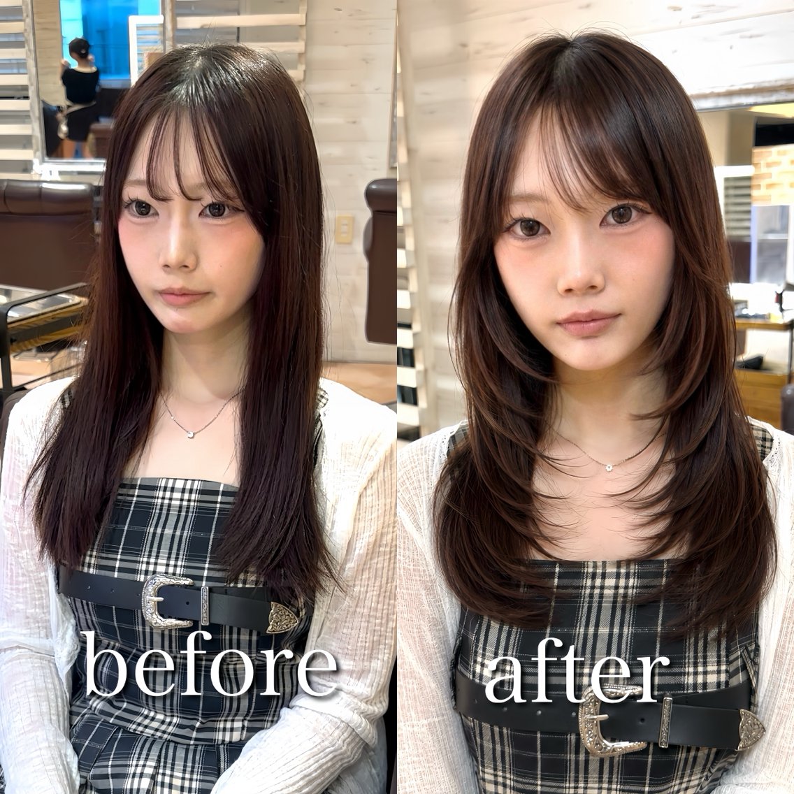 セミロング レイヤーカット カット ヘアカラー トリートメント ヘッドスパ 前髪顔周り/レイヤー hiroのヘアスタイル