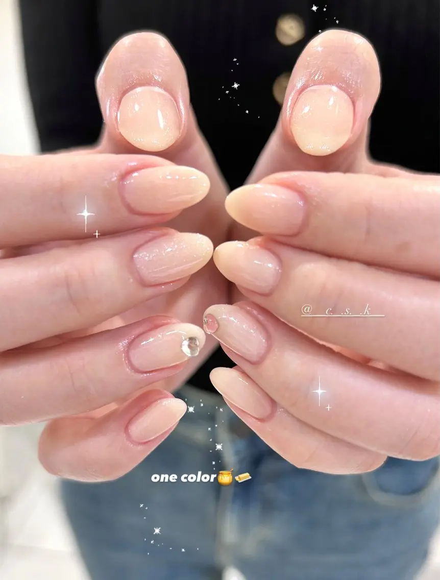 ネイル ハート ハンドネイル 🎀チーク/ちゅるん 🫧chisa🎀のネイルデザイン