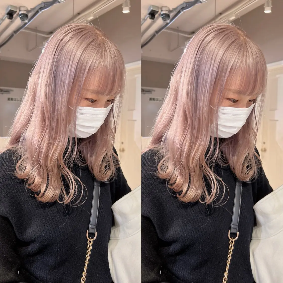 ミディアム カラー ベージュカラー ミルクティーベージュ レイヤーカット/ボブ ウルフ/縮毛矯正🪄のヘアスタイル