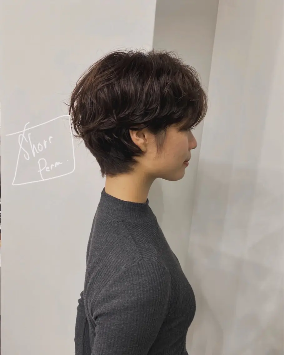 ショート カラー パーマ ヘアアレンジ レイヤー/メンズ🥑 マエダアズミ🥑のヘアスタイル
