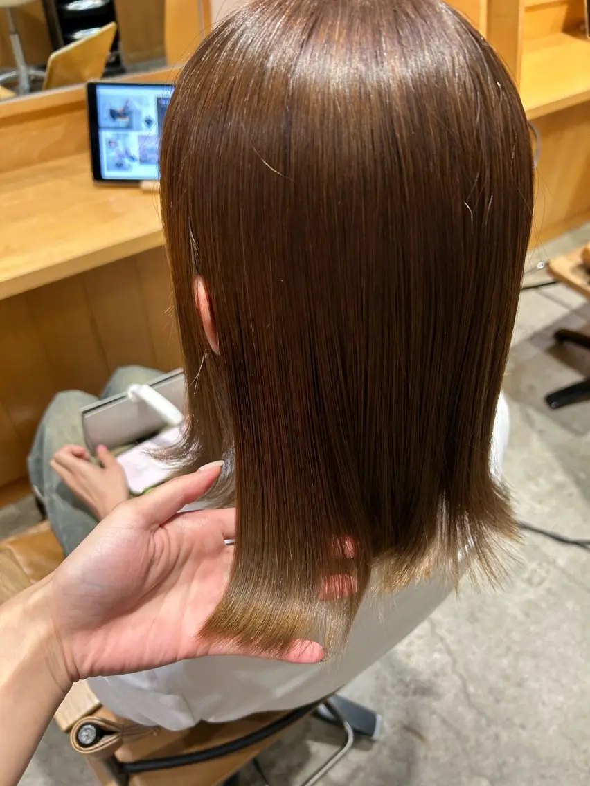 ミディアム カット ヘアカラー トリートメント 【Amphi Tokyo】ななみのヘアスタイル