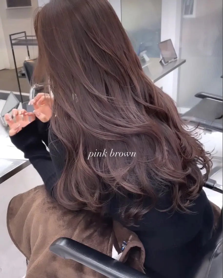 【当日予約可❣️】ピンクブラウン🎀🤎（ブリーチなし）ワンカラー➕補習トリートメント✨️￥4,600（通常9,000）の写真